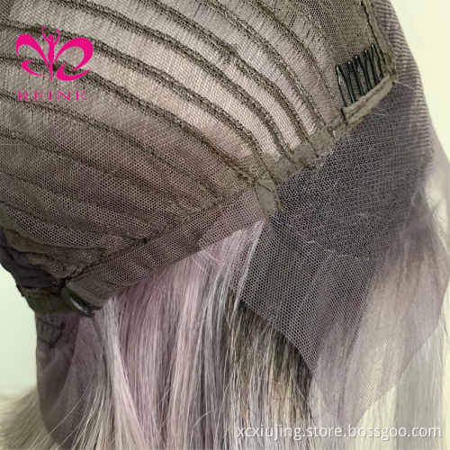 REINE Cuticle Aligned Raw Virgin Hair Ombr Gray Color BOB Straight Lace Front Human Hair Wigs Wholesale Grey Virgin Hair Vendors